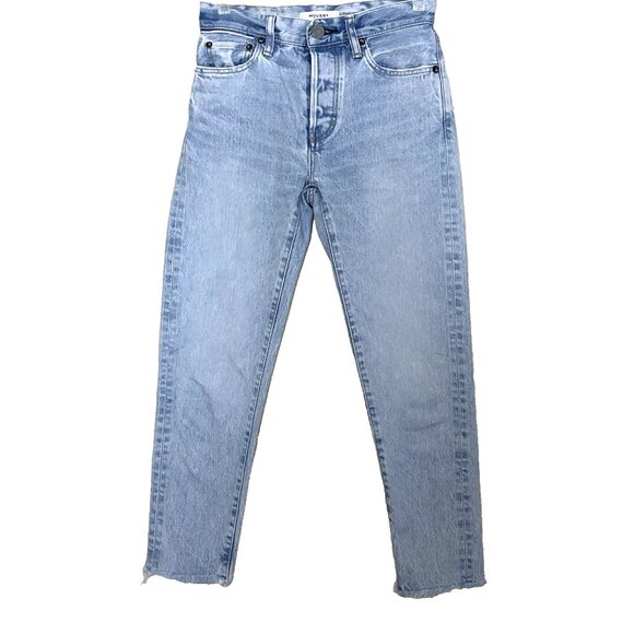 Moussy Vintage Skinny Jeans Women's Size 24 Cropped Raw Hem Button Fly - Picture 1 of 14